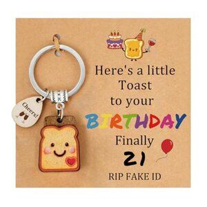 Cute Toast Keychain Finally 21